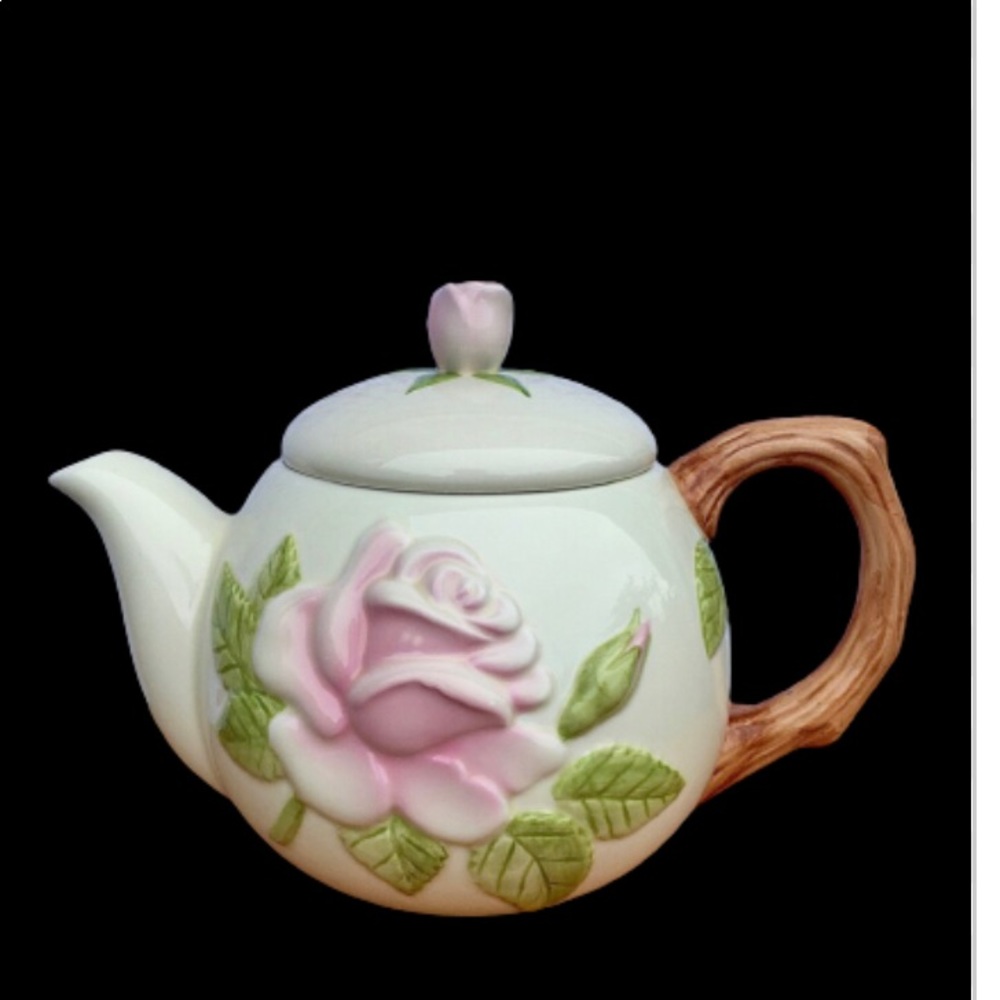 Teapot by Telefora Pink Rose Vintage
